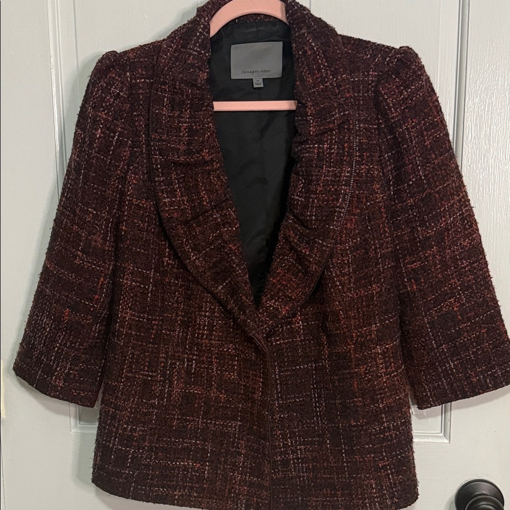 Classiques Entier Women's Tweed Blazer - Brown and Black